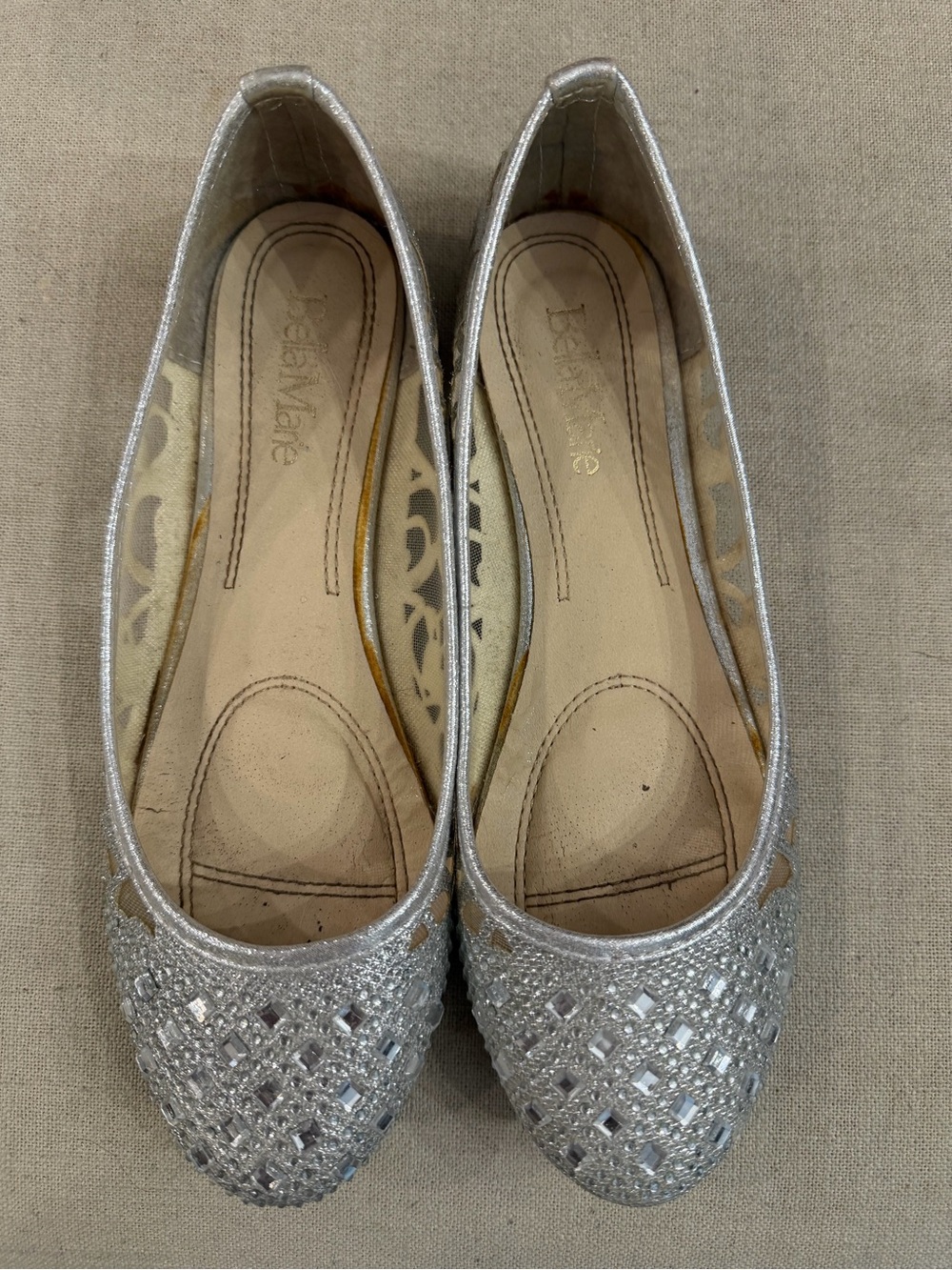 Silver Embellished Ballet Flats by Earth®